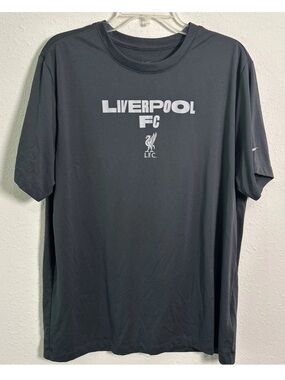 Nike Liverpool FC Dri-Fit Dark Gray Training Soccer Activewear T-Shirt Men’s Lg